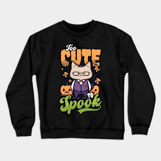 Halloween Math Teacher Shirt | Too Cute To Spook Cat Crewneck Sweatshirt